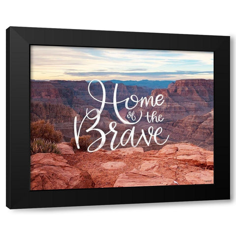 Home of the Brave Black Modern Wood Framed Art Print with Double Matting by Brown, Kyra