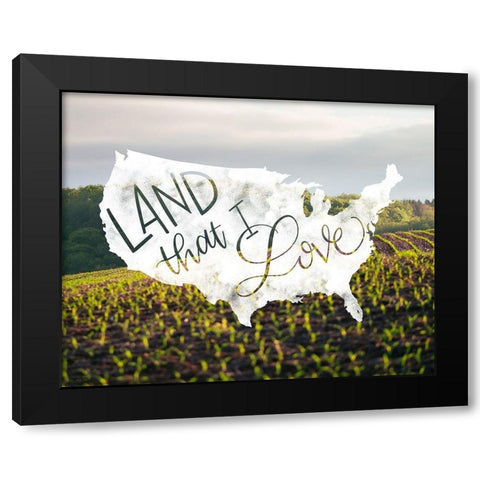 Land That I Love Black Modern Wood Framed Art Print with Double Matting by Brown, Kyra