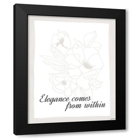 Elegance Black Modern Wood Framed Art Print with Double Matting by Brown, Kyra