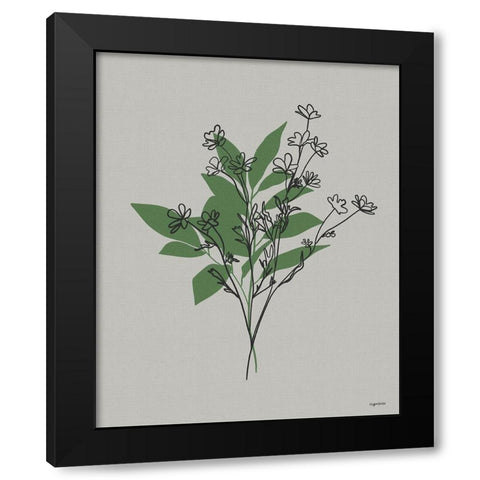 Line Botanical I Black Modern Wood Framed Art Print with Double Matting by Brown, Kyra