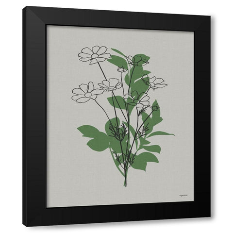 Line Botanical II Black Modern Wood Framed Art Print with Double Matting by Brown, Kyra