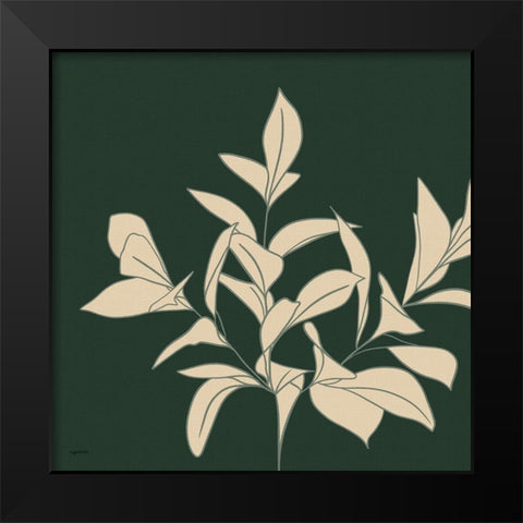 Green Botanical Black Modern Wood Framed Art Print by Brown, Kyra