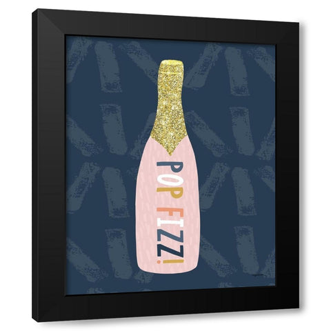 Pop Fizz Black Modern Wood Framed Art Print with Double Matting by Brown, Kyra
