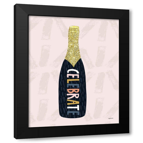 Celebrate Black Modern Wood Framed Art Print with Double Matting by Brown, Kyra