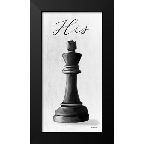 King His Black Modern Wood Framed Art Print by Brown, Kyra