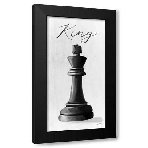 King Black Modern Wood Framed Art Print by Brown, Kyra