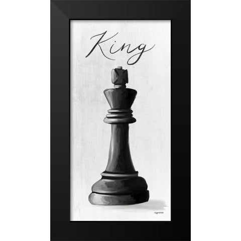 King Black Modern Wood Framed Art Print by Brown, Kyra