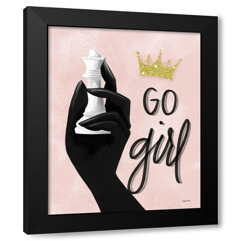 Go Girl-Queen Black Modern Wood Framed Art Print with Double Matting by Brown, Kyra