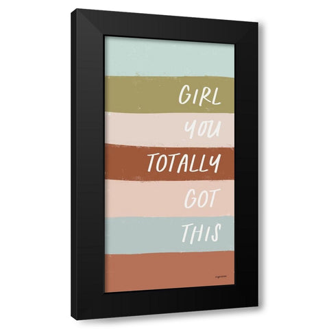 Girl Black Modern Wood Framed Art Print by Brown, Kyra