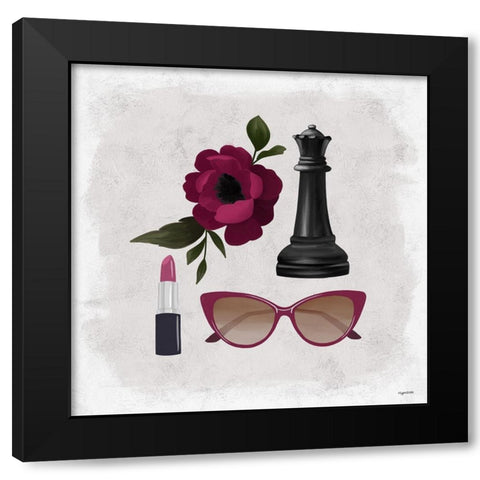 Queen Stuff Black Modern Wood Framed Art Print by Brown, Kyra