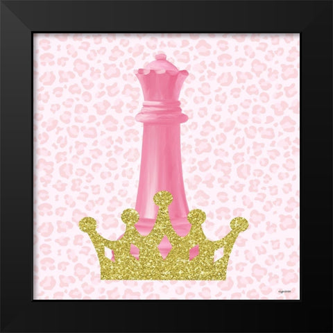 Queen Crown Black Modern Wood Framed Art Print by Brown, Kyra