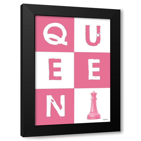Queen Grid Black Modern Wood Framed Art Print by Brown, Kyra