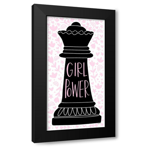 Girl Power Black Modern Wood Framed Art Print by Brown, Kyra