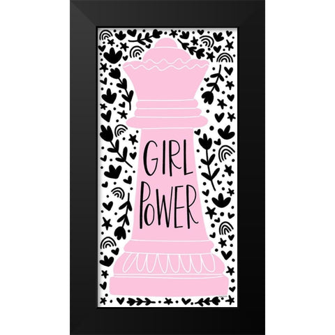 Girl Power II Black Modern Wood Framed Art Print by Brown, Kyra