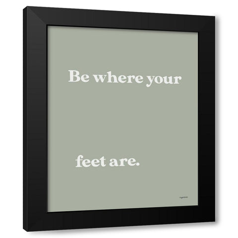 Be Black Modern Wood Framed Art Print with Double Matting by Brown, Kyra