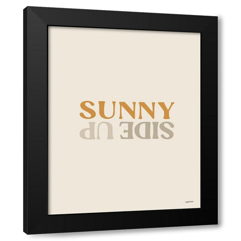 Sunny Side Up Black Modern Wood Framed Art Print by Brown, Kyra