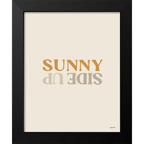 Sunny Side Up Black Modern Wood Framed Art Print by Brown, Kyra