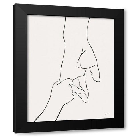 Hands I Black Modern Wood Framed Art Print by Brown, Kyra