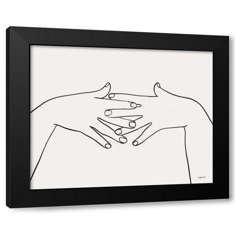 Hands II Black Modern Wood Framed Art Print by Brown, Kyra