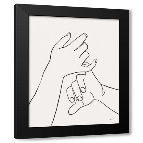 Hands III Black Modern Wood Framed Art Print with Double Matting by Brown, Kyra