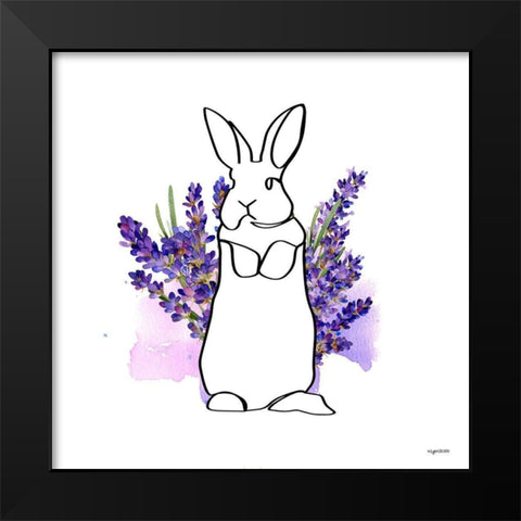 Purple Rabbit II Black Modern Wood Framed Art Print by Brown, Kyra
