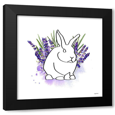 Purple Rabbit III Black Modern Wood Framed Art Print by Brown, Kyra