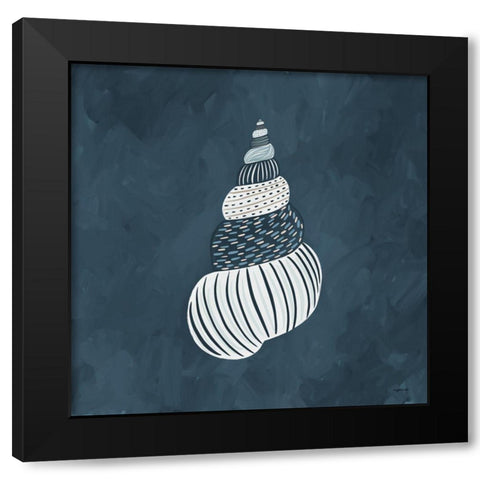 Blue Shell III Black Modern Wood Framed Art Print with Double Matting by Brown, Kyra