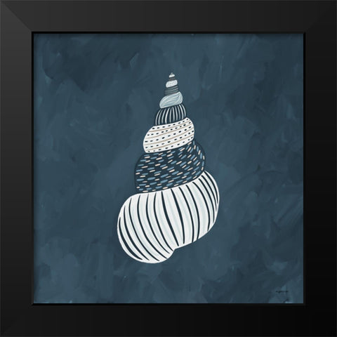 Blue Shell III Black Modern Wood Framed Art Print by Brown, Kyra