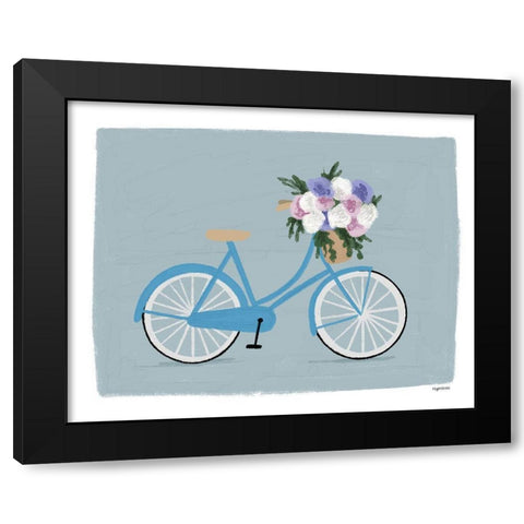 Bike with Basket Black Modern Wood Framed Art Print with Double Matting by Brown, Kyra
