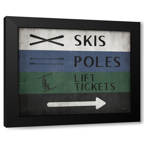 Ski Directions Black Modern Wood Framed Art Print by Brown, Kyra