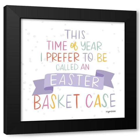 Easter Basket Black Modern Wood Framed Art Print with Double Matting by Brown, Kyra