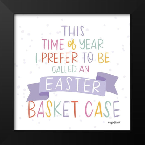 Easter Basket Black Modern Wood Framed Art Print by Brown, Kyra