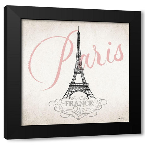 Paris-France Black Modern Wood Framed Art Print with Double Matting by Brown, Kyra