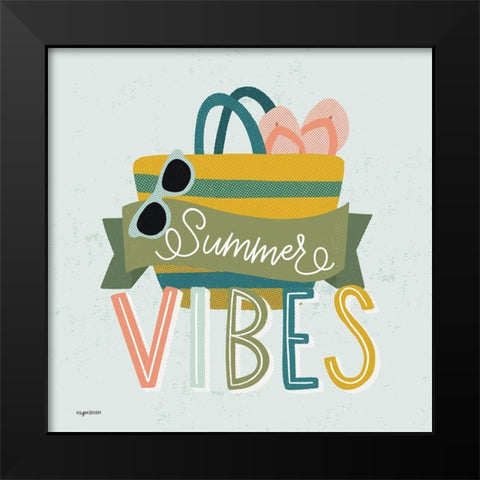 Summer Vibes Black Modern Wood Framed Art Print by Brown, Kyra