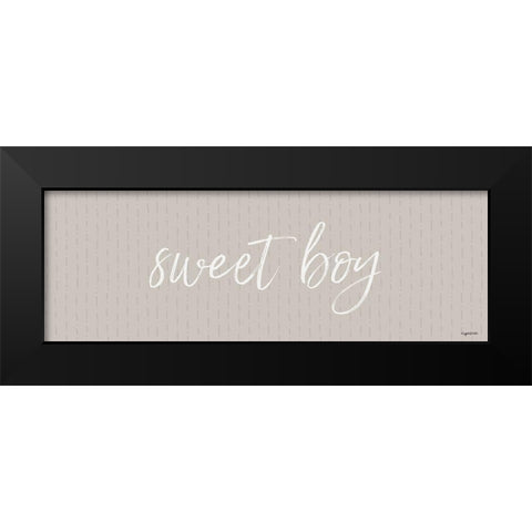 Sweet Boy Black Modern Wood Framed Art Print by Brown, Kyra
