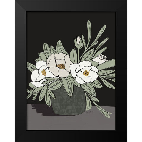 Floral Black Modern Wood Framed Art Print by Brown, Kyra