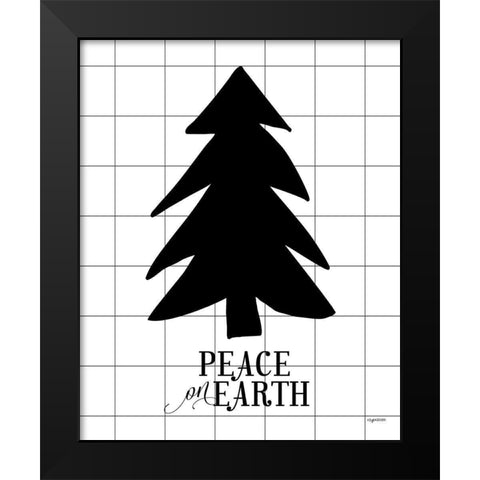 Peace on Earth Black Modern Wood Framed Art Print by Brown, Kyra