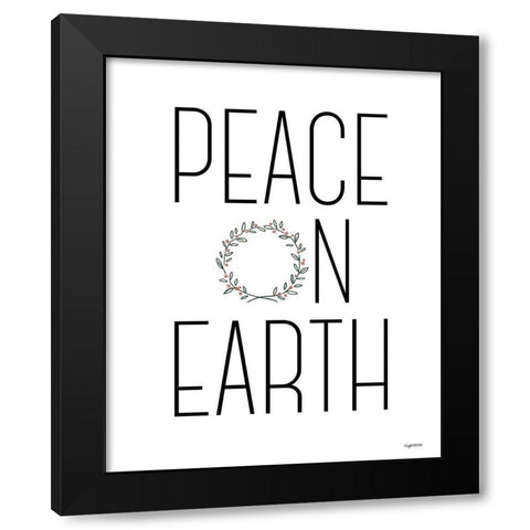 Peace on Earth Black Modern Wood Framed Art Print by Brown, Kyra