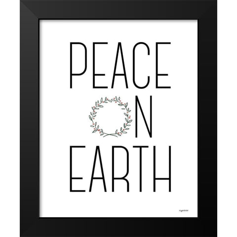 Peace on Earth Black Modern Wood Framed Art Print by Brown, Kyra