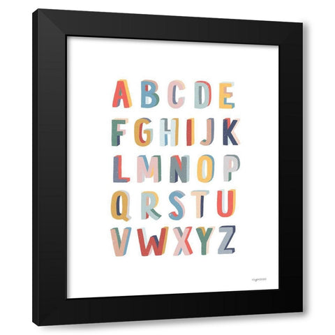 Alphabet Black Modern Wood Framed Art Print by Brown, Kyra