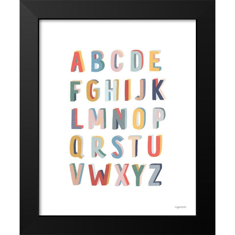 Alphabet Black Modern Wood Framed Art Print by Brown, Kyra