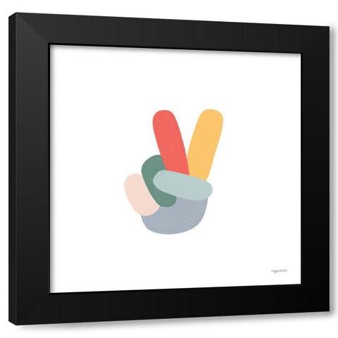Peace Black Modern Wood Framed Art Print by Brown, Kyra
