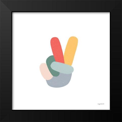Peace Black Modern Wood Framed Art Print by Brown, Kyra
