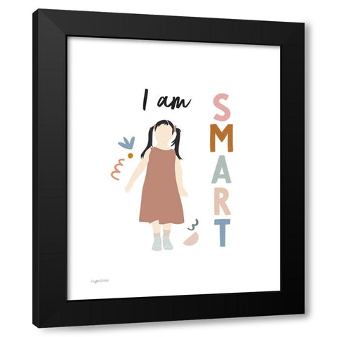 I am Smart Black Modern Wood Framed Art Print by Brown, Kyra