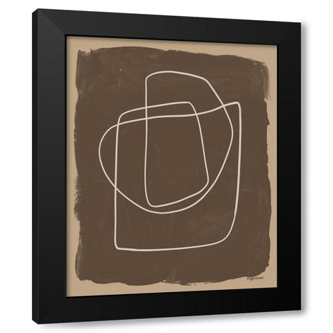 Brown Abstract Black Modern Wood Framed Art Print with Double Matting by Brown, Kyra