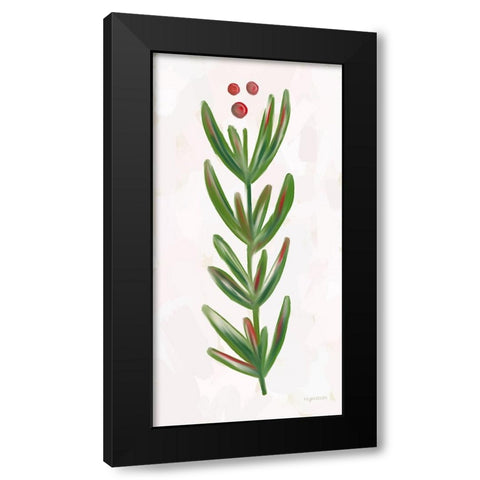 Christmas Berries Black Modern Wood Framed Art Print with Double Matting by Brown, Kyra