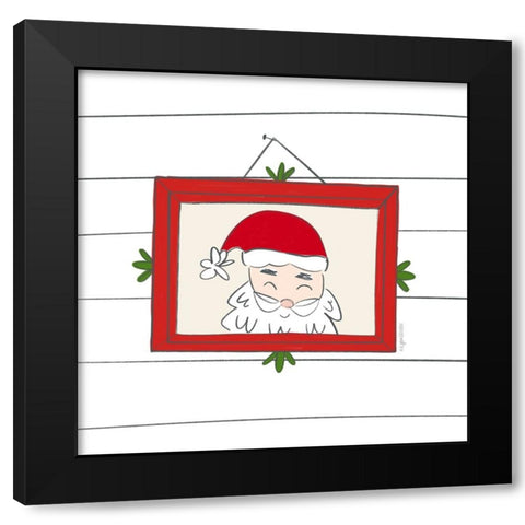 Santa Black Modern Wood Framed Art Print by Brown, Kyra