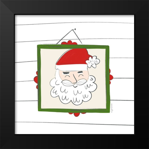 Santa Claus Black Modern Wood Framed Art Print by Brown, Kyra