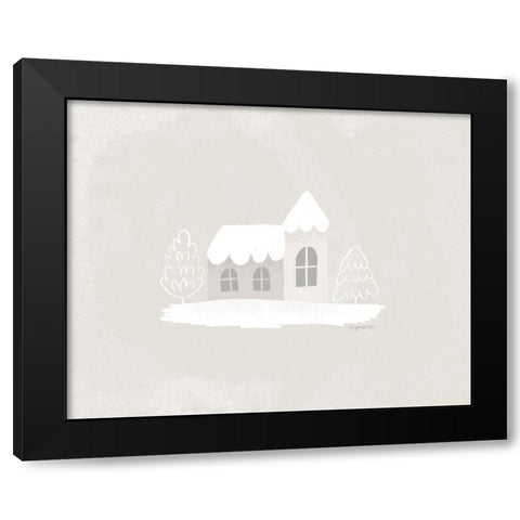 Winter Cottage Black Modern Wood Framed Art Print with Double Matting by Brown, Kyra