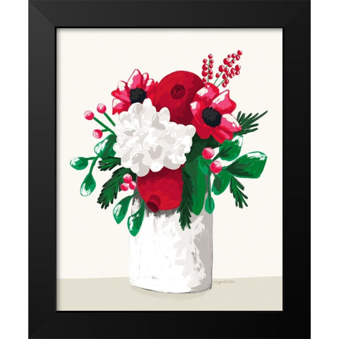 Christmas Floral II Black Modern Wood Framed Art Print by Brown, Kyra